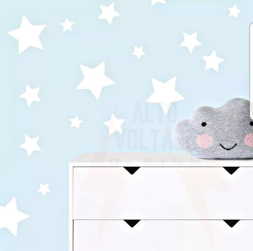 Vinilo Decorativo Estrellas Pared Puerta Trama Infantil