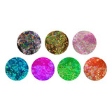 Glitter Cola De Sirena Premium Maquillaje Uñas Resina X 10g