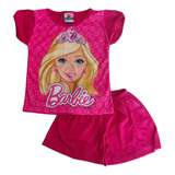 Pijama De Verano Niña Barbie 2 Piezas Remera Shor Conjunto