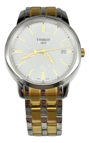 Reloj Tissot Classic Dream Inox Dos Tonos Dial Blanco Hombre