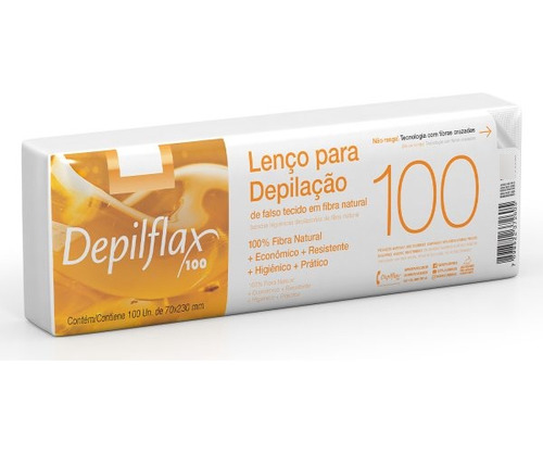 Lenço Depilatório Fibra Natural Depilflax Com 100 Unidades