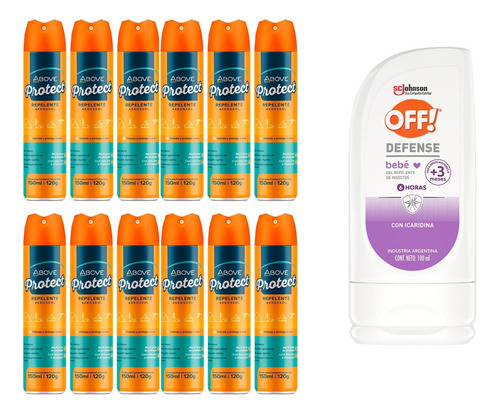 Off Bebé 100ml+ Above Protect Repelente Mosquitos Pack X12 