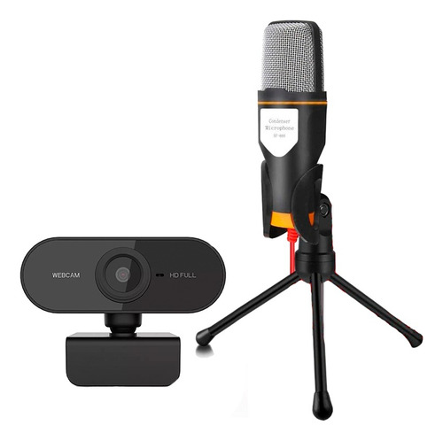Combo Cámara Webcam Usb + Micrófono Con Trípode Streaming