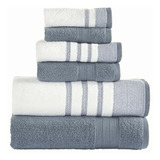 Modern Threads 6 Piece Set, 2 Bath Towels, 2 Hand Towels, 2