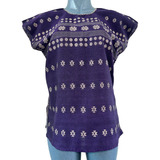 Blusa Telar Amuzgo Algodon Morado Obispo Xochistlahuaca