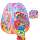 Casinha Barraca Infantil Menina Sereia Princesa + Bolinhas