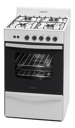 Cocina A Gas Longvie 12331b Blanca Cajon Parrilla Pp