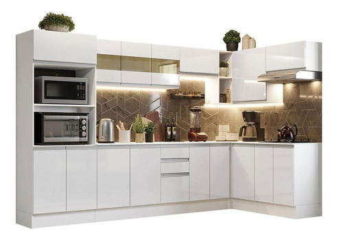 Cozinha Completa 100% Mdf Madesa Smart Modulada De Canto