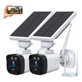 Solar Camaras Seguridad Kit Exteriores Inalámbrica 4mp