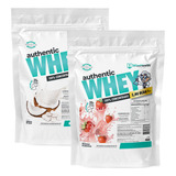 Kit 2 Authentic Whey 900g Sorvete Coco + Morango - Wise