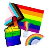 Kit Marcha Lgbt Mano Gis Bandera Arcoiris Pride Orgullo Acce