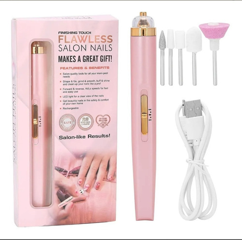 Pulidor Electrico Recargable 5 Cabezas Luz Led Uñas Manicure