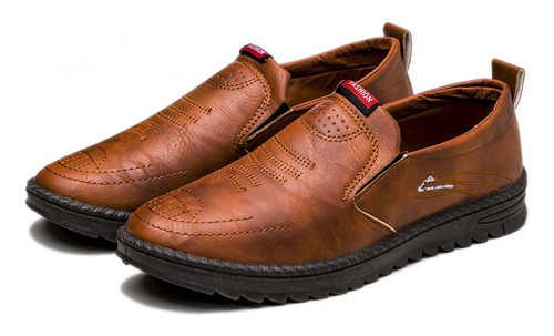 Mocasines Calzado De Cuero Casuales Ligeros Para Hombre