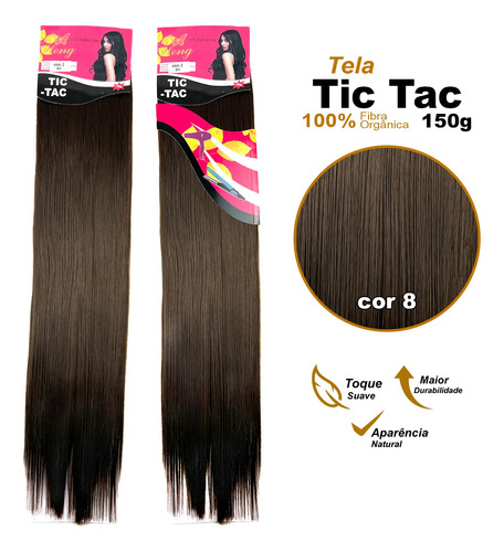 Aplique Tic Tac Weng  Cabelo Orgânico Liso 70 Cm Promoção