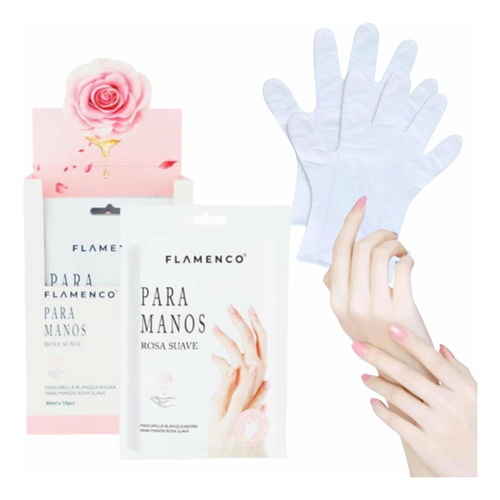 Mascarilla Para Manos Rosas Hidratante Y Blanqueadora