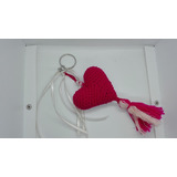 Llavero Corazón Borla Amigurumi Tejido Mano Crochet Algodón%