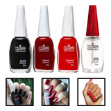 Kit Esmaltes Colorama Black Cereja 40 Graus E Base Setim