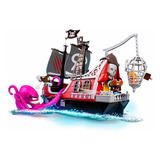 Barco Pirata Pinypon Action Playset Ataque Al Kraken Grande Color Rojo