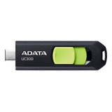 Memoria Usb Tipo C Adata Uc300 32gb Retráctil Negro/verde Color Negro