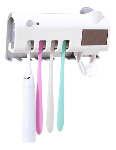 Dispenser Automatico Pasta Dental + Porta Cepillos Luz Uv