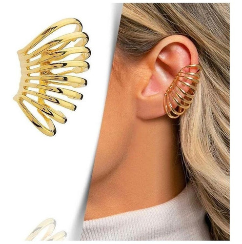 Brinco De Pressão Ear Cuff Juliette  Banhado A Ouro 18k