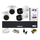 Kit 4 Cameras Intelbras Dvr 8 Canais Mhdx 1008c C/ 1t Purple