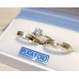 Alianzas Plata 925 Y Oro 18k Compromiso Casamiento Novios