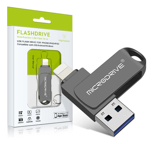 Memoria Pendrive Para iPhone iPad - 128 Gb Usb 3.0 Llavero