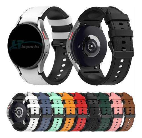 Pulseira Couro H Compativel Com Samsung Watch 6 47mm 43mm
