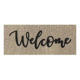 Felpudo Welcome Beige Antideslizante 30x70cm Carpetshop