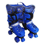 Patins Azul Menino Infantil Tamanho Regulavel 30-33 E 34-37