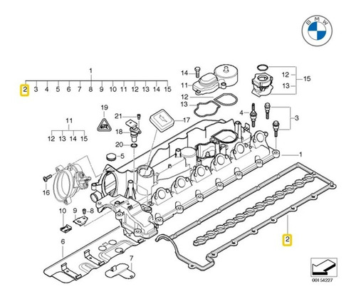 Junta Tapa Valvulas Bmw Serie 5 E39 530d M57 Foto 2