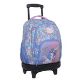 Mochila Ruedas Infantil New Kodiac Cutie Cat Lavanda Head