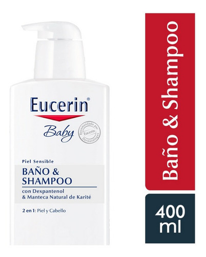 Eucerin Baby Wash & Shampoo 400ml Para Piel Sensible