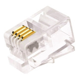 Plug Rj11 4x4 Monofone Pacote 50 Peças