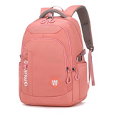 Mochila Antirrobo Para Escolar Viaje Estilo Juvenil Casual Unisex De Gran Capacidad Con Multi Bolsillos Mochila 40l Color Rosa