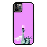 Funda Uso Rudo Tpu Para iPhone Estatua Libertad Vino Copa