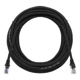 Kit 10un Cabo De Rede Cat6 Patch Cord 100% Cobre Preto 10m