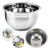 Tigela Bacia Bowl De Inox 22cm Misturas Massas Lavar Frutas