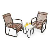 Luarane Set Muebles Patio Rattan 3 Piezas