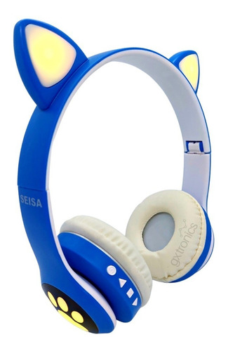 Auriculares Bluetooth Microfono Radio Orejas De Gato Niños