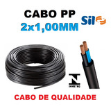 Rolo 15 Metros Cabo Fio Pp 2x1 Mm Cert. Inmetro Megatron 