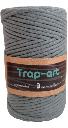 Algodón Peinado Para Macramé 3 Mm Trap Art Gris Azulado