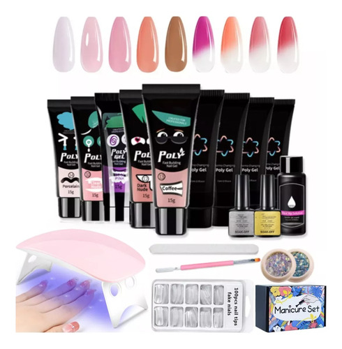 Kit Para Uñas Acrilicas Polygel Uñas Extensión Decoracion