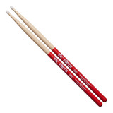 Vic Firth 5anvg Baquetas 5a Punta De Nylon Para Batería Color Rojo,natural