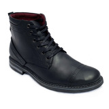 Botas Para Hombre Glenn Negro En Cuero - Outletshop -