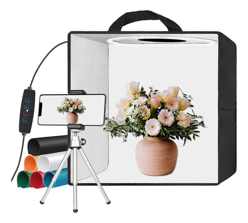 Tenda Led Foto Estúdio Portátil 30x30 Com Fundos Usb - Fi30