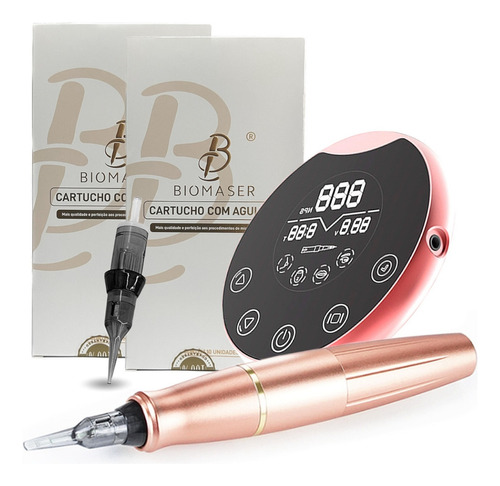 Biomaser P90 Dermografo Para Tatuagem E Micropigmentação Cor Rose