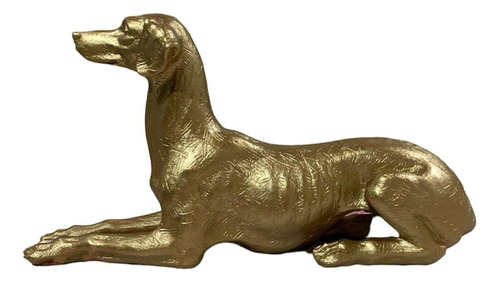 Estatueta Cachorro Decoração Dourado Luxo Ambientes Casa