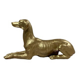 Estatueta Cachorro Decoração Dourado Luxo Ambientes Casa